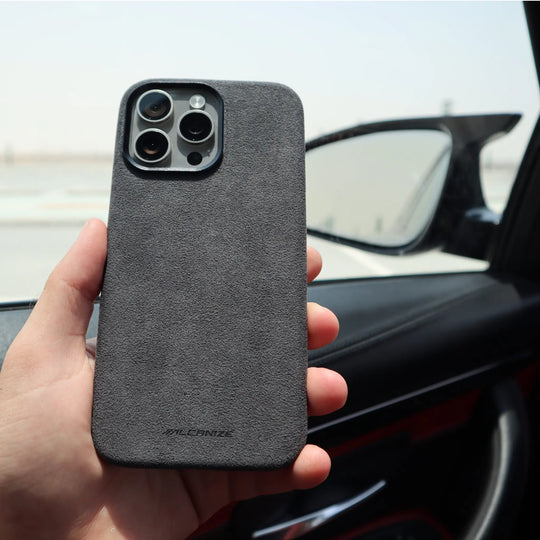 Alcantara Case for iPhone 15 – Grigio Nardò