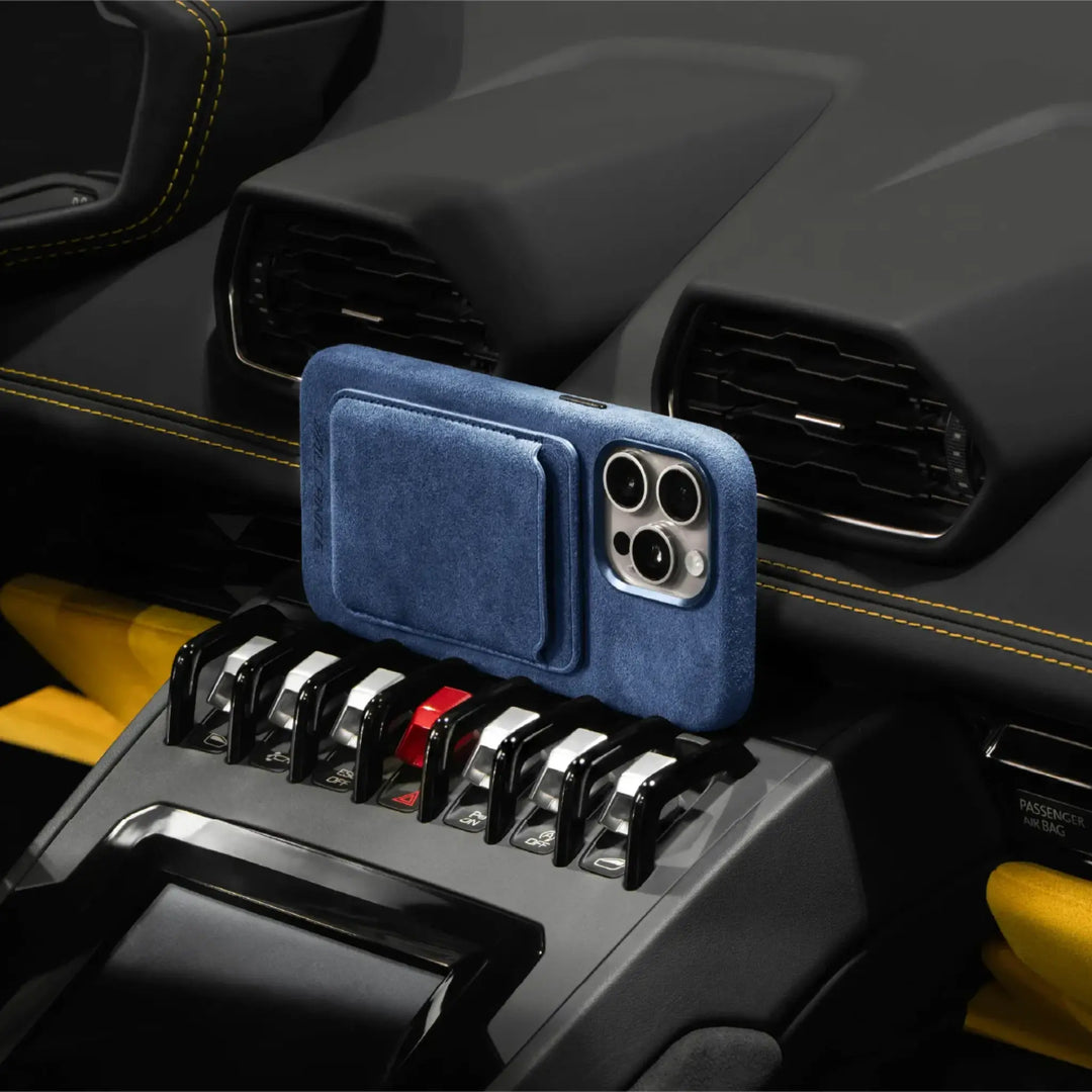 Alcantara MagSafe Wallet - Blu Monaco