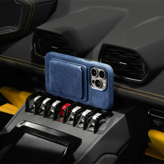 Alcantara MagSafe Wallet - Blu Monaco