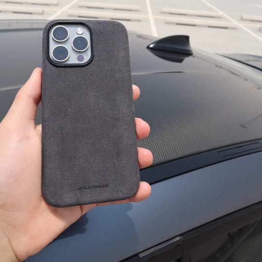 Alcantara Case for iPhone 13 – Grigio Spazio