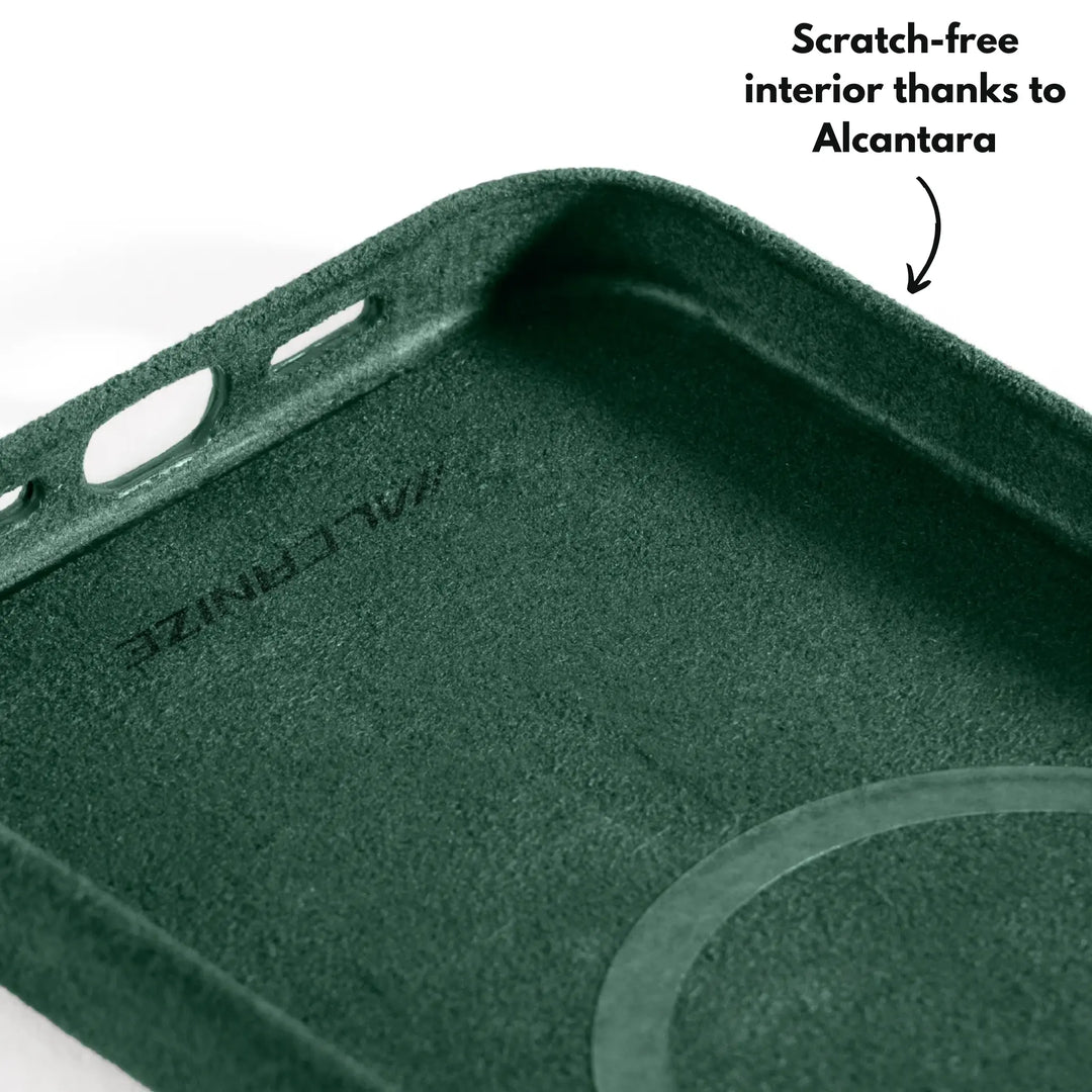 Alcantara Case for iPhone 15 Pro Max – Verde Toscana
