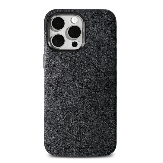 Alcantara Case for iPhone 16 Pro Max – Grigio Spazio