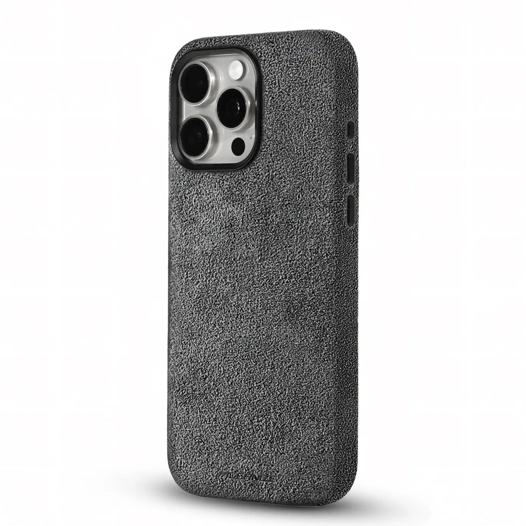Alcantara Case for iPhone 14 Plus – Grigio Nardò