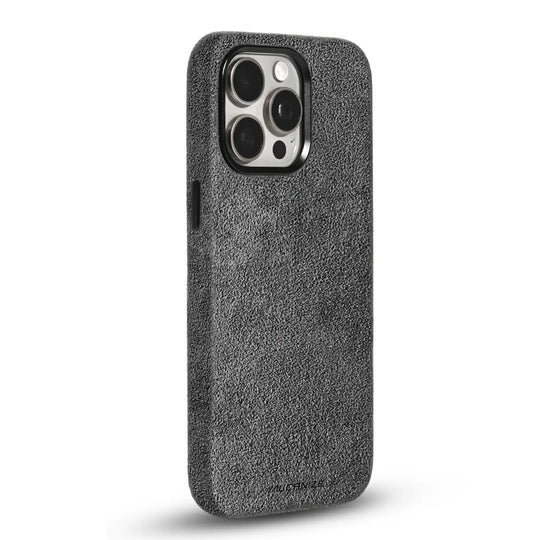 Alcantara Case for iPhone 16 Pro Max – Grigio Nardò