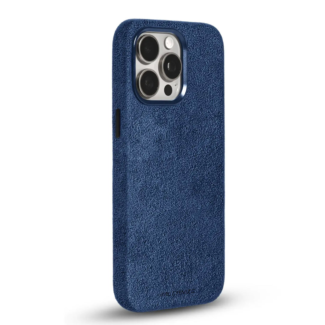 Alcantara Case for iPhone 16 Pro Max – Blu Monaco