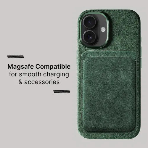 Alcantara Case for iPhone 17 – Verde Toscana