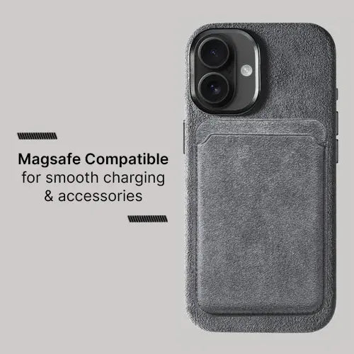 Alcantara Case for iPhone 17 – Grigio Nardo