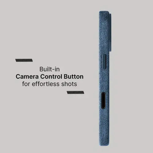 Alcantara Case for iPhone 17 – Blue Monaco