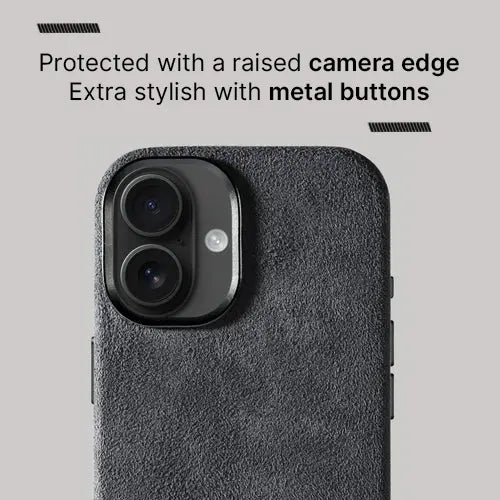 Alcantara Case for iPhone 17 – Grigio Spazio