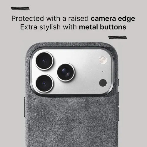 Alcantara Case for iPhone 17 Pro Max – Grigio Nardo