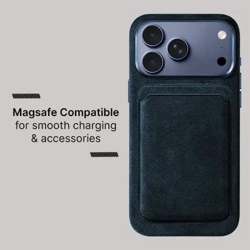 Alcantara Case for iPhone 17 Pro – Blu Navy