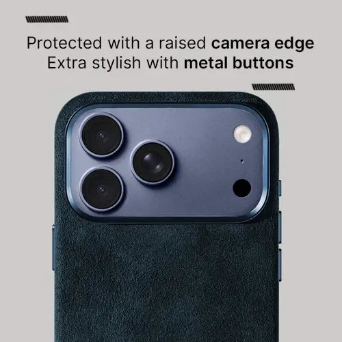 Alcantara Case for iPhone 17 Pro Max – Blu Navy