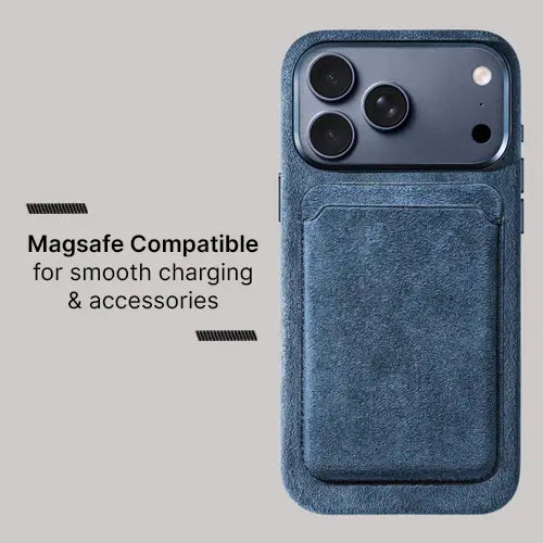 Alcantara Case for iPhone 17 Pro – Blu Azure