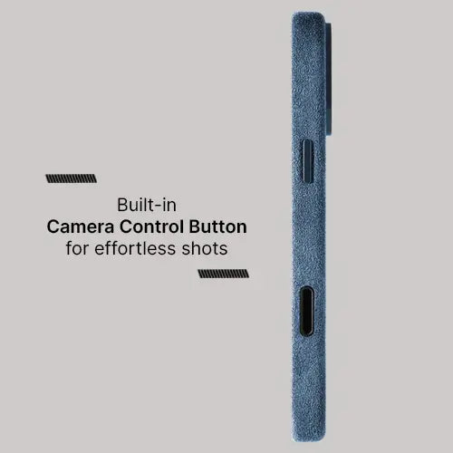 Alcantara Case for iPhone 17 Pro Max – Blu Azure