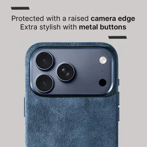 Alcantara Case for iPhone 17 Pro – Blu Azure