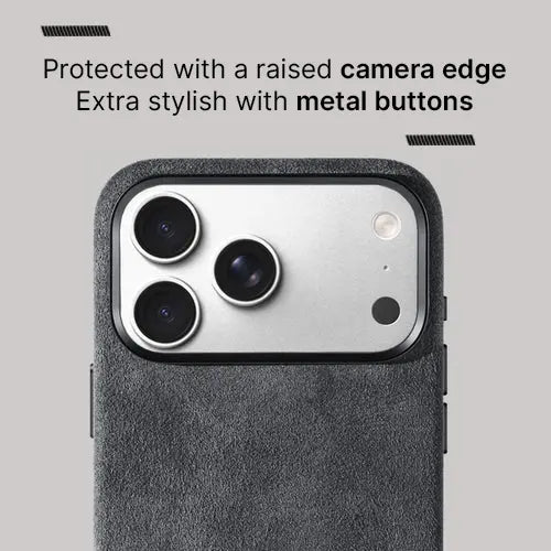 Alcantara Case for iPhone 17 Pro – Grigio Spazio